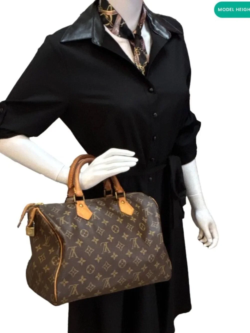 Louis Vuitton  Speedy 30 Monogram Canvas Satchel Bag Brown